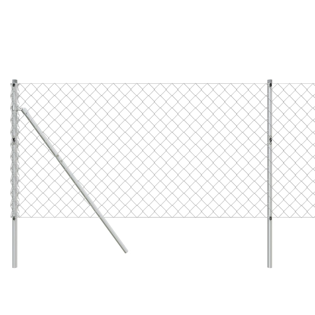 vidaXL Ogrodzenie z siatki, srebrne, 1x10 m