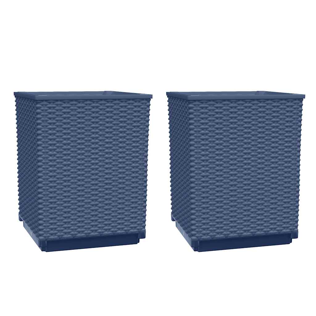 vidaXL Donice, 2 szt., niebieskoszare, 30x30x37 cm, polipropylen