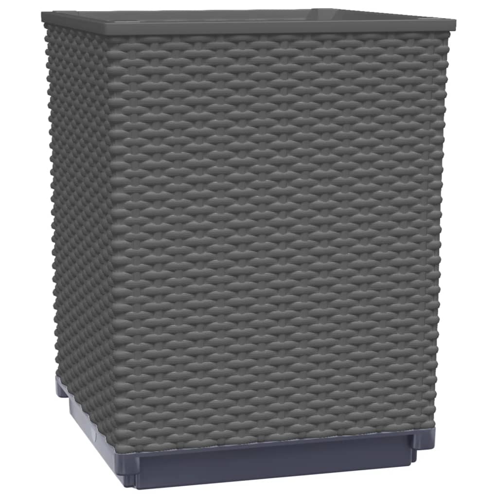 vidaXL Donice, 2 szt., czarne, 30x30x37 cm, polipropylen
