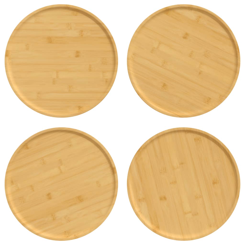 vidaXL Talerze na pizzę, 4 szt., Ø32x1,5 cm, bambus