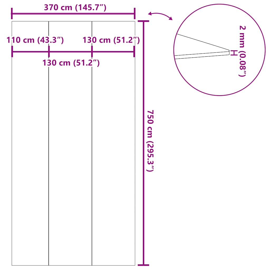 vidaXL Mata pod basen, jasnoszara, 750x370 cm, geowłóknina poliestrowa
