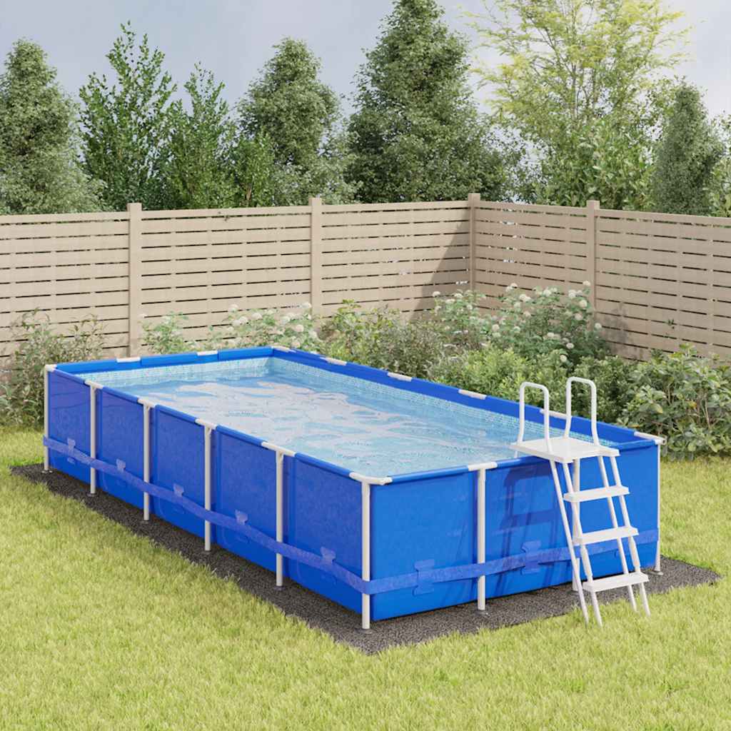 vidaXL Mata pod basen, jasnoszara, 750x370 cm, geowłóknina poliestrowa
