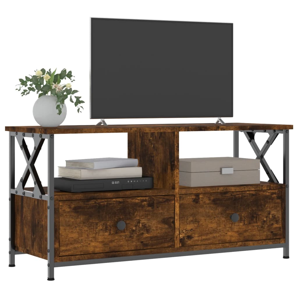 vidaXL Szafka pod telewizor, przydymiony dąb, 90x33x45 cm