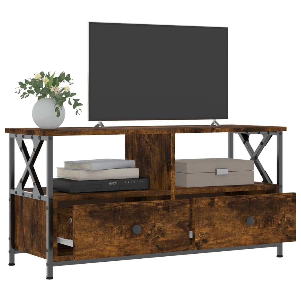 vidaXL Szafka pod telewizor, przydymiony dąb, 90x33x45 cm