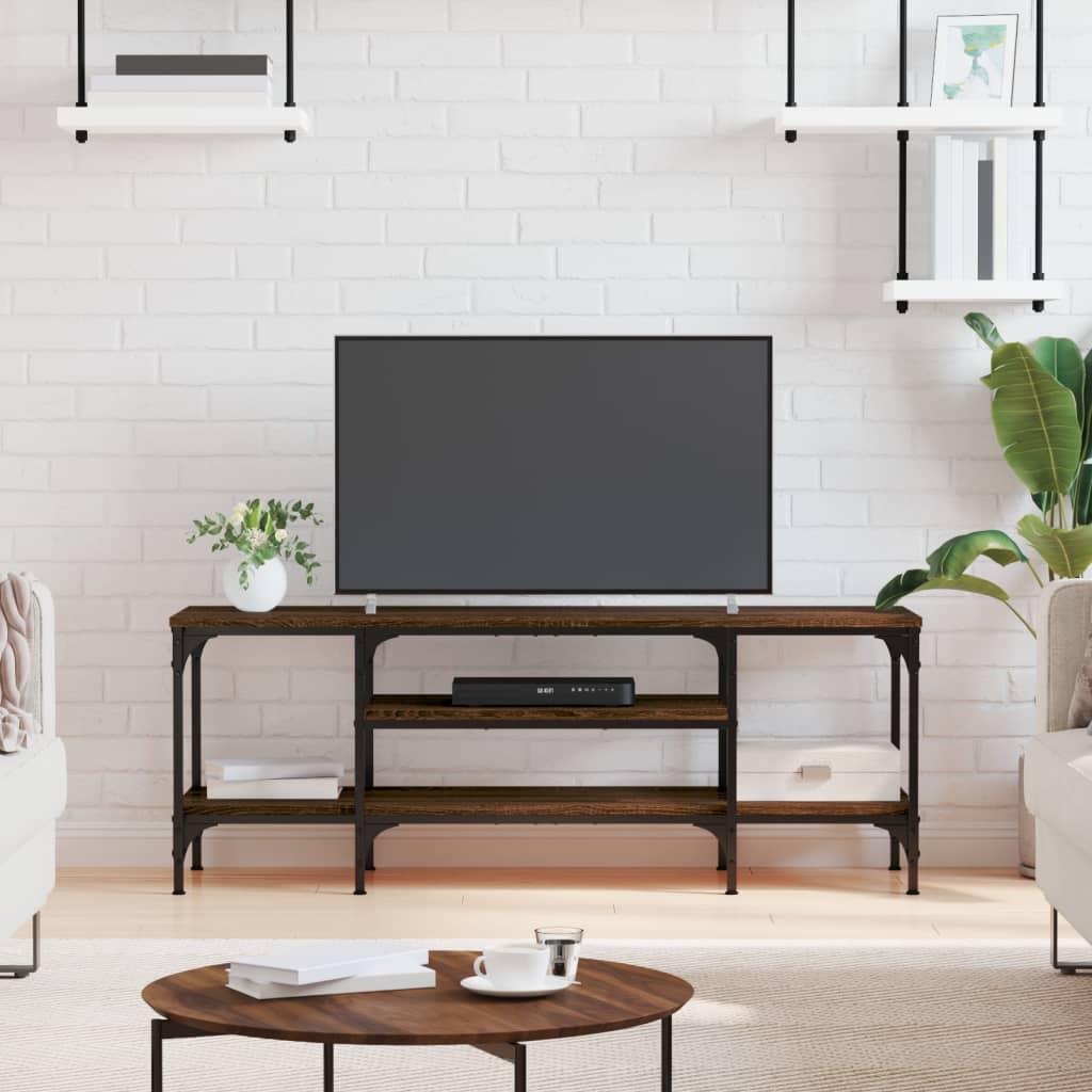 vidaXL Szafka pod telewizor, brązowy dąb, 121x35x45 cm