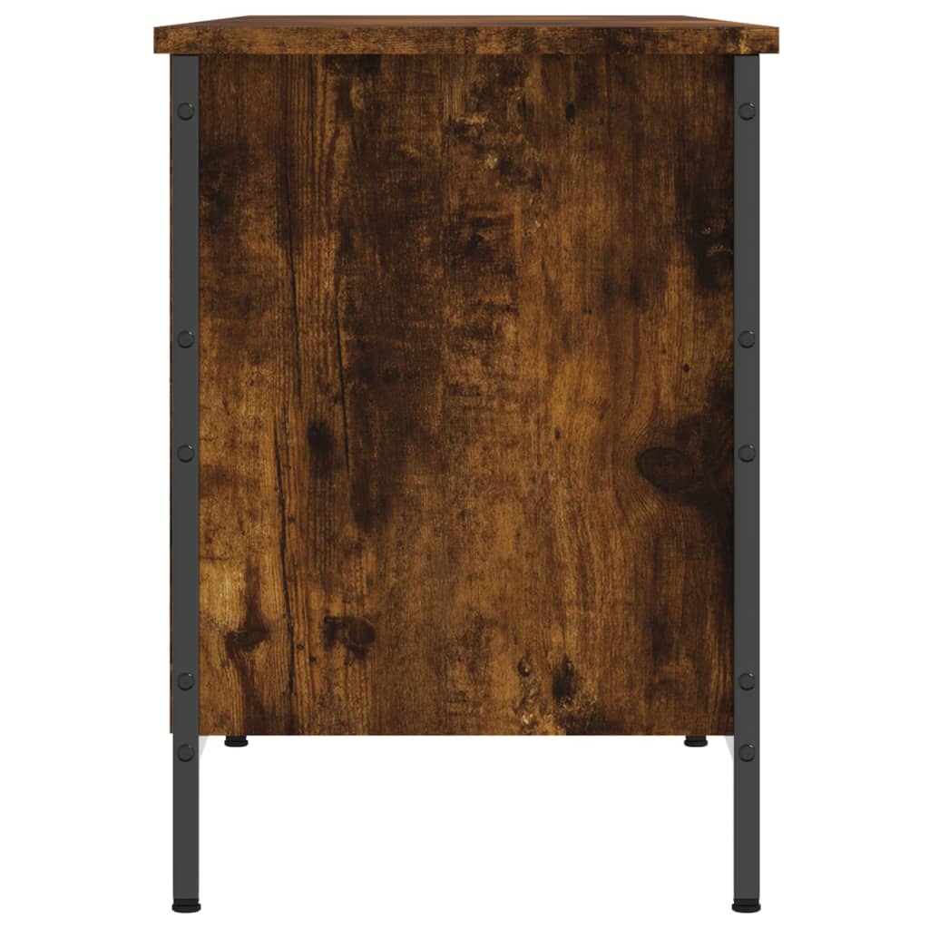 vidaXL Szafka na buty, przydymiony dąb, 131x35x50 cm