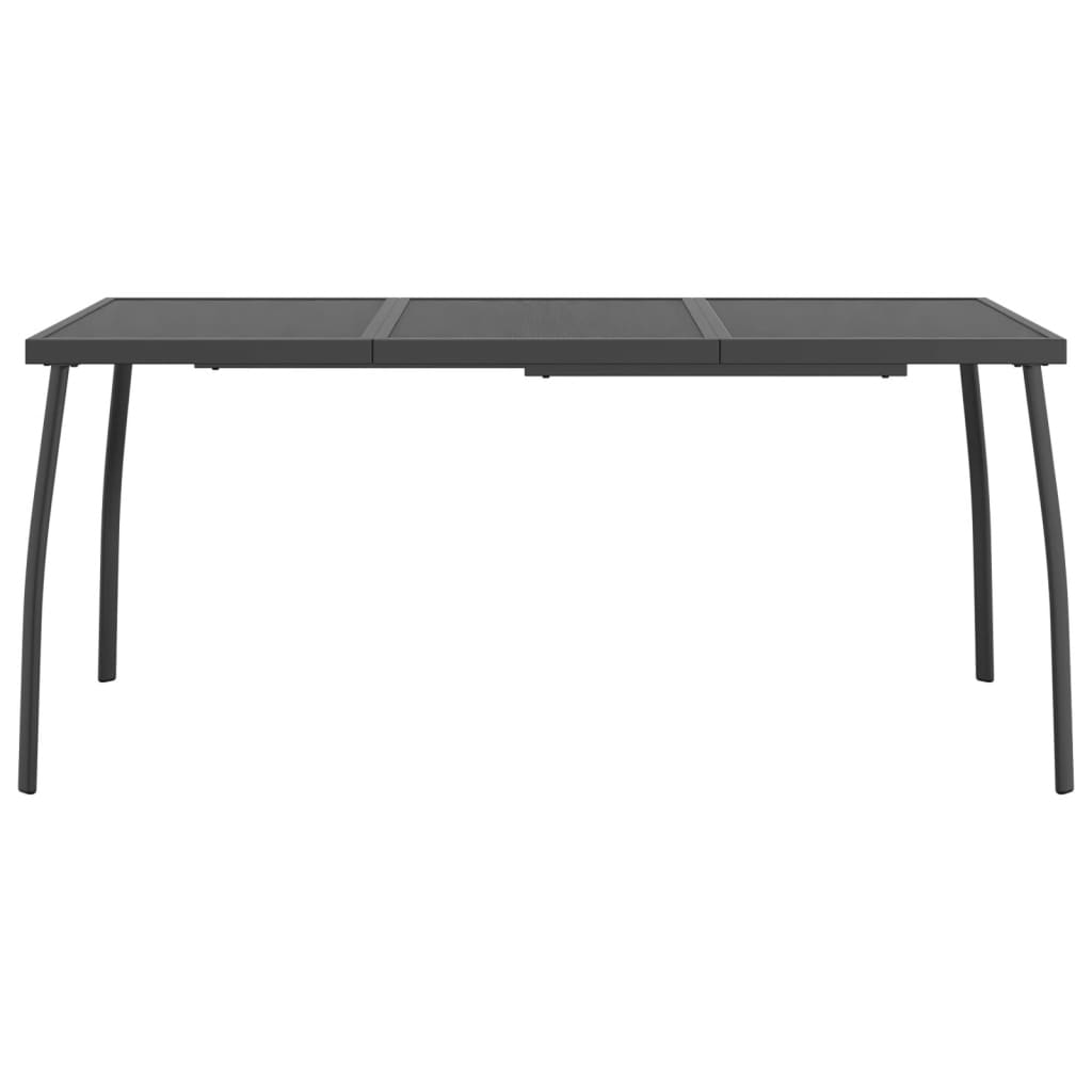 vidaXL Stolik ogrodowy, antracytowy, 165x80x72 cm, stalowa siatka
