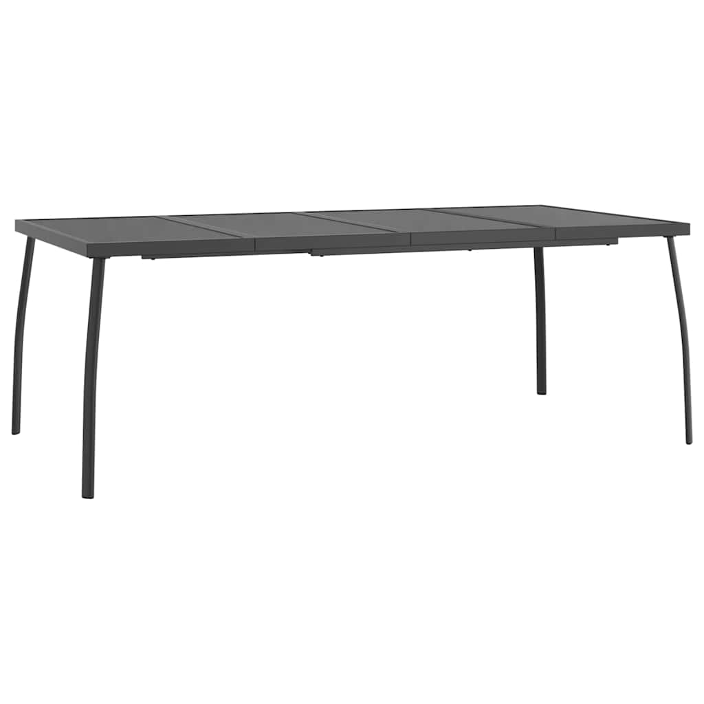 vidaXL Stolik ogrodowy, antracytowy, 200x100x72 cm, stalowa siatka