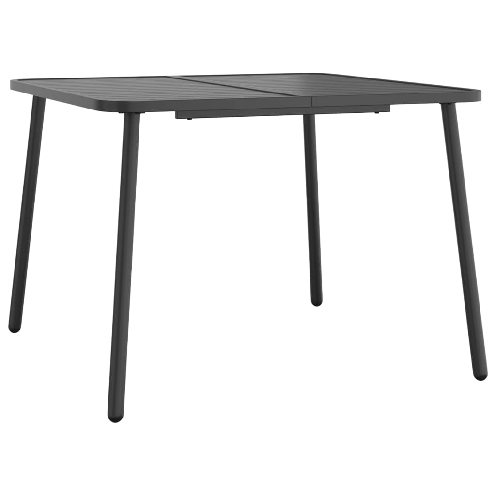 vidaXL Stolik ogrodowy, antracytowy, 100x100x71 cm, stal