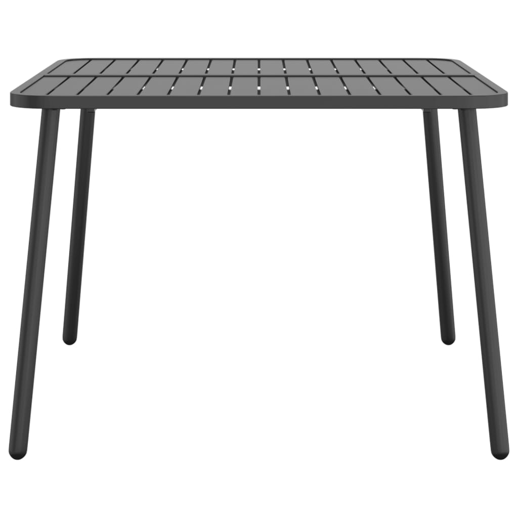 vidaXL Stolik ogrodowy, antracytowy, 100x100x71 cm, stal