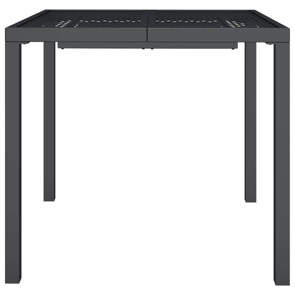 vidaXL Stolik ogrodowy, antracytowy, 80x80x72 cm, stal