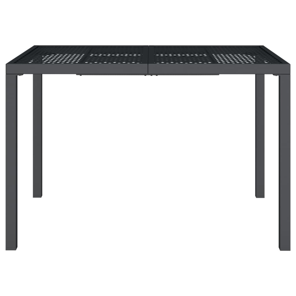 vidaXL Stół ogrodowy, antracytowy, 110x80x72 cm, stalowy