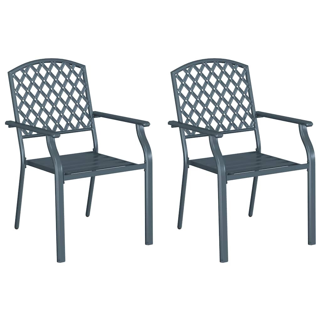 vidaXL Krzesło Ogrodowe 2 pcs Antracyt 56 x 65 x 89 cm Stal