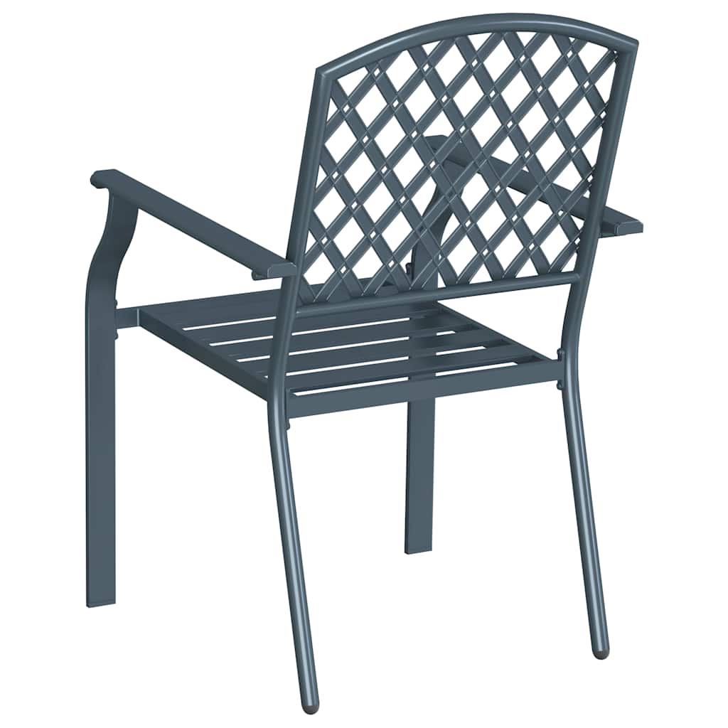 vidaXL Krzesło Ogrodowe 2 pcs Antracyt 56 x 65 x 89 cm Stal
