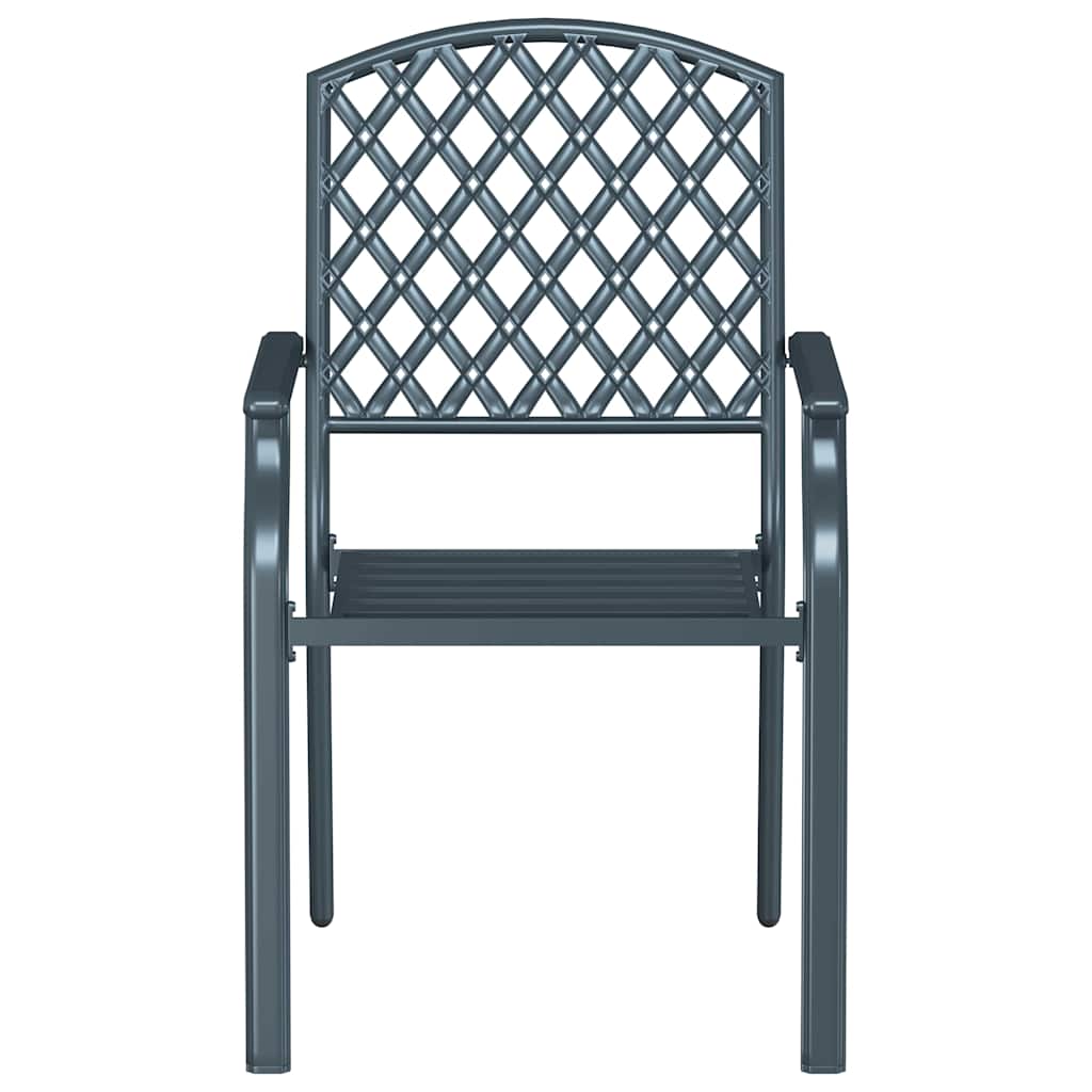 vidaXL Krzesło Ogrodowe 2 pcs Antracyt 56 x 65 x 89 cm Stal