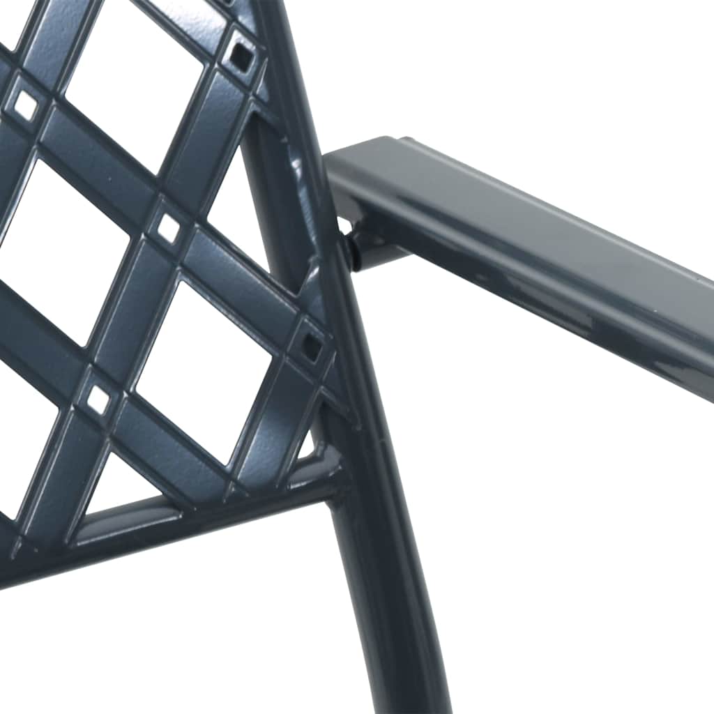 vidaXL Krzesło Ogrodowe 4 pcs Antracyt 56 x 65 x 89 cm Stal