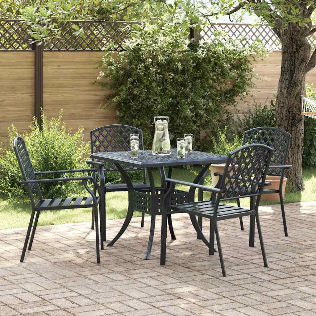 vidaXL Krzesło Ogrodowe 4 pcs Antracyt 56 x 65 x 89 cm Stal