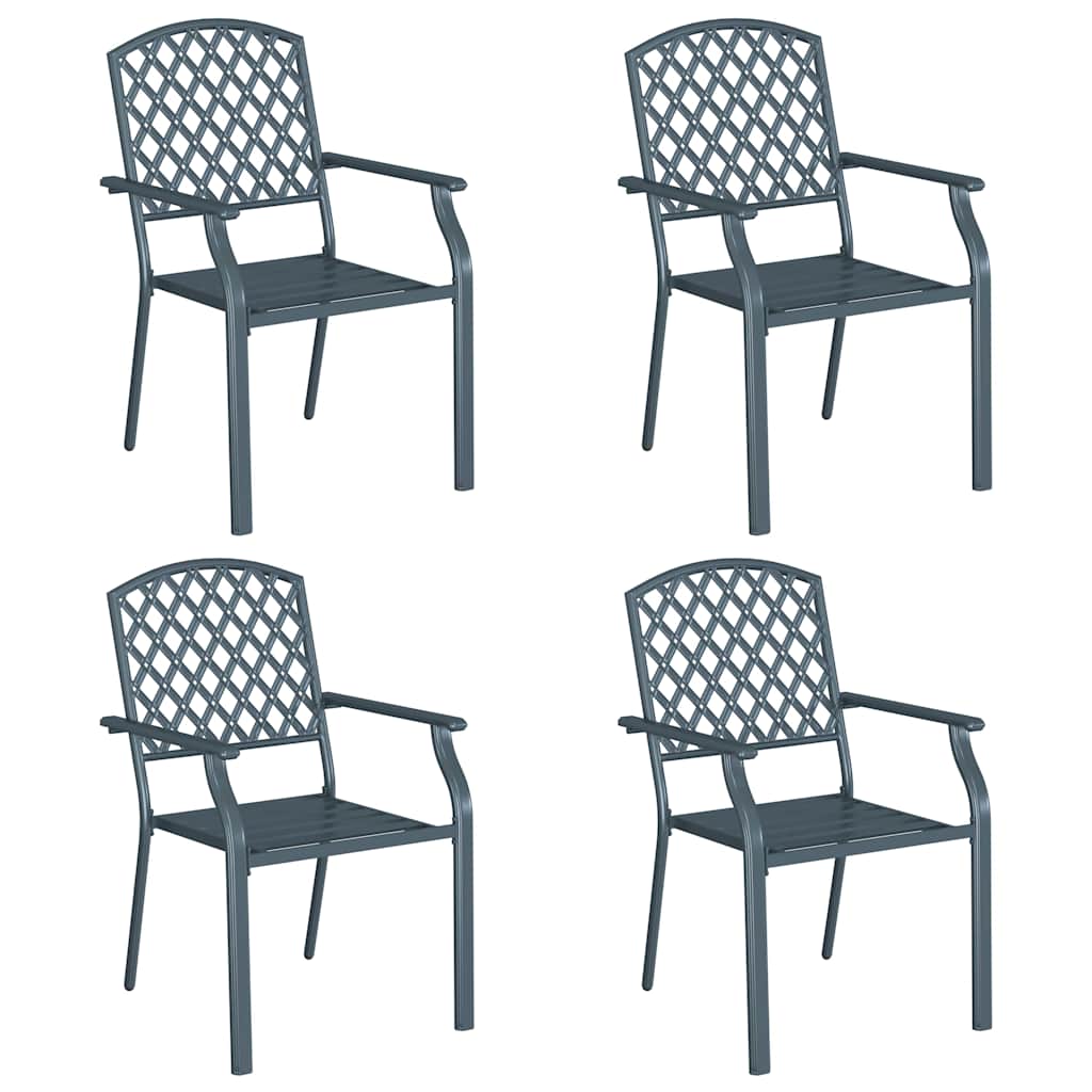 vidaXL Krzesło Ogrodowe 4 pcs Antracyt 56 x 65 x 89 cm Stal