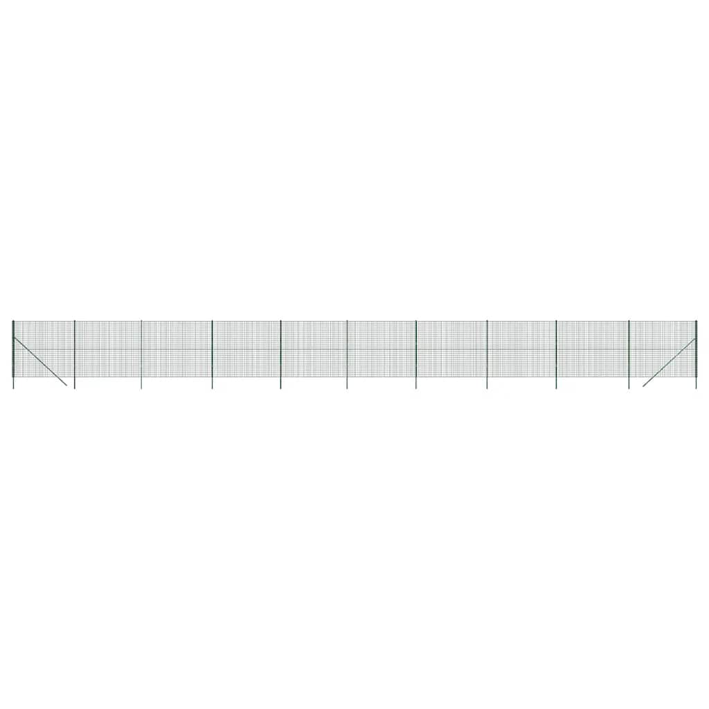 vidaXL Ogrodzenie ze zgrzewanej siatki, zielone, 1,4x25 m