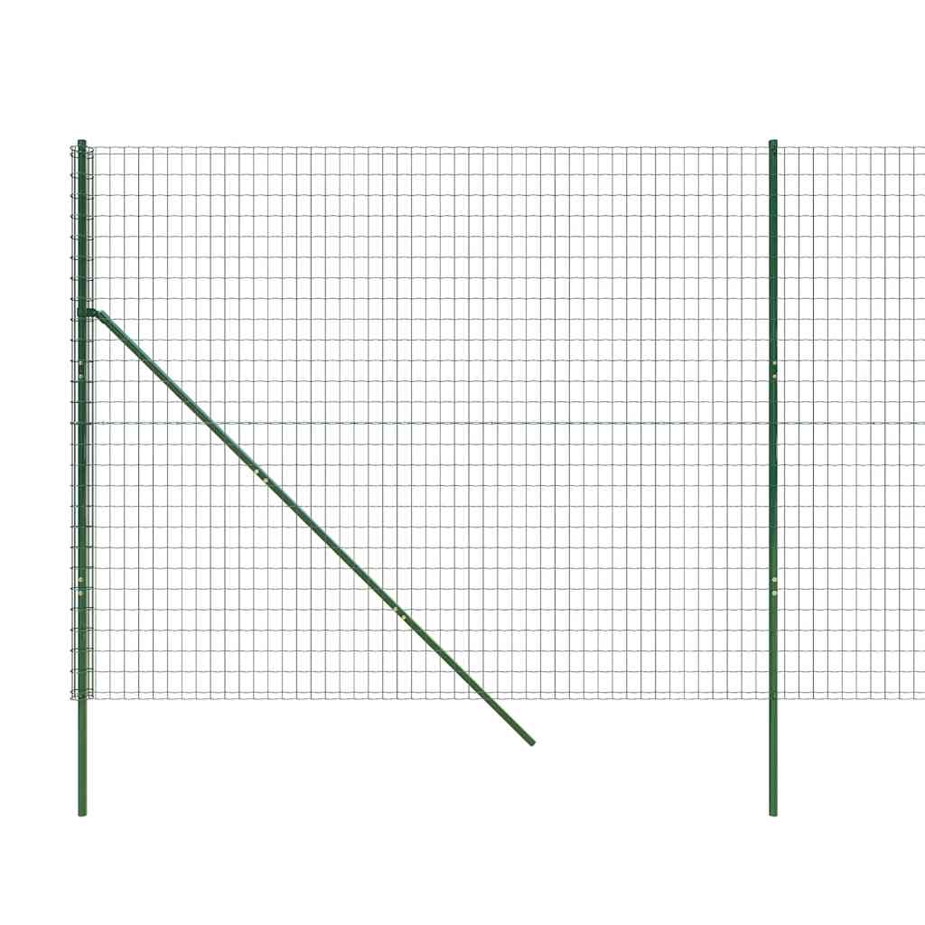 vidaXL Ogrodzenie ze zgrzewanej siatki, zielone, 1,6x25 m