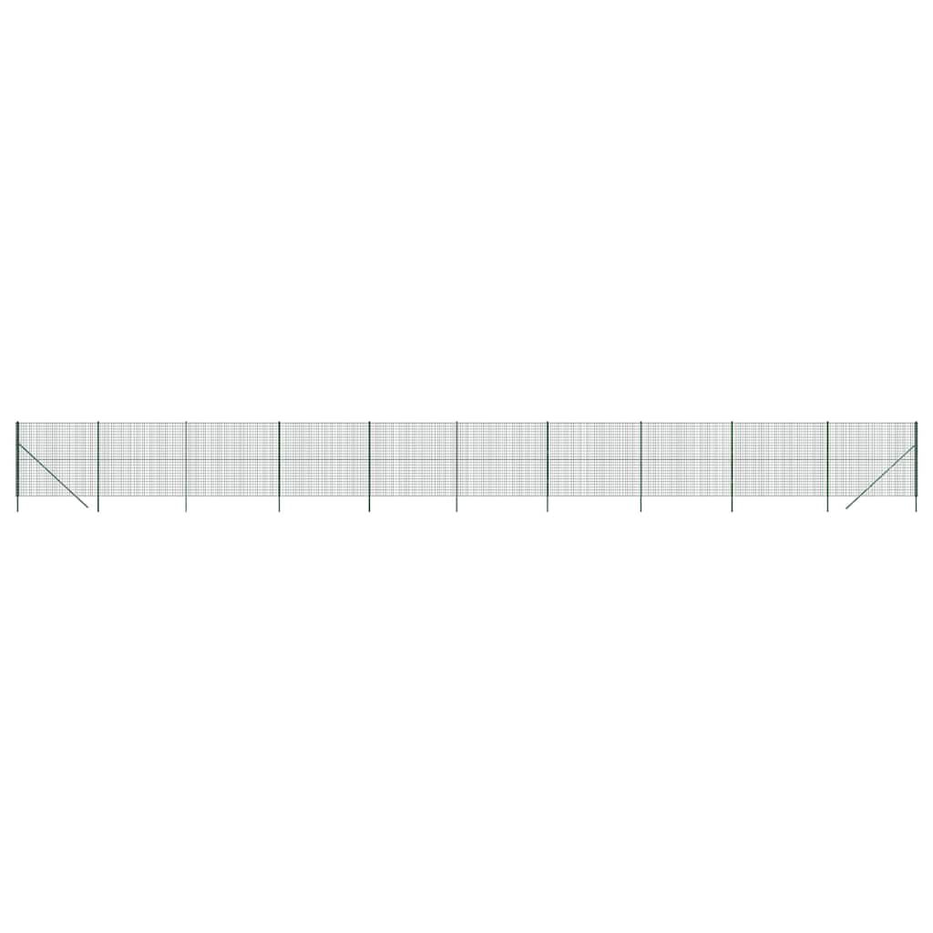 vidaXL Ogrodzenie ze zgrzewanej siatki, zielone, 2x25 m