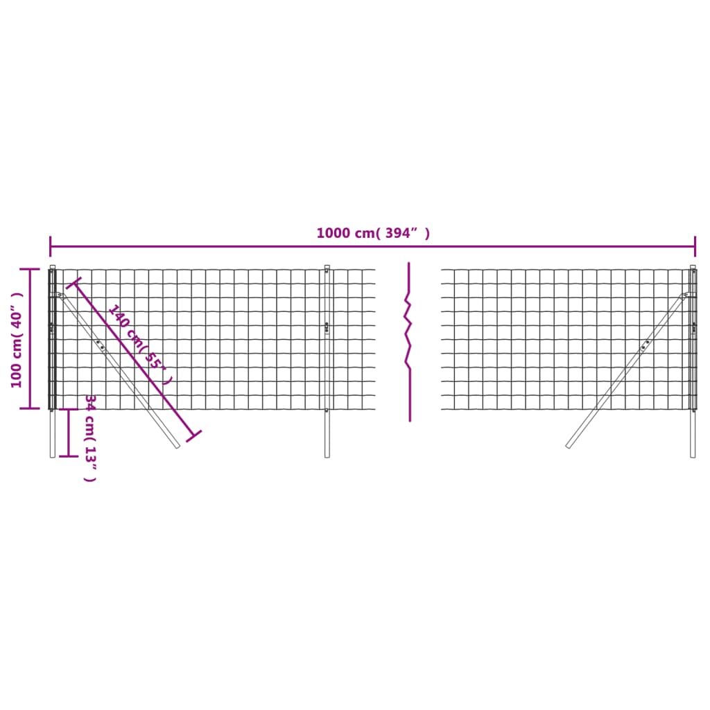 vidaXL Ogrodzenie ze zgrzewanej siatki, zielone, 1x10 m