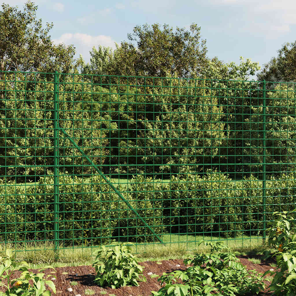 vidaXL Ogrodzenie ze zgrzewanej siatki, zielone, 1,8x25 m