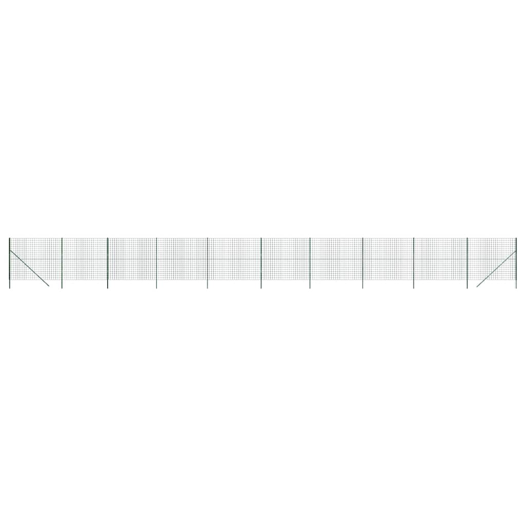 vidaXL Ogrodzenie ze zgrzewanej siatki, zielone, 2x25 m