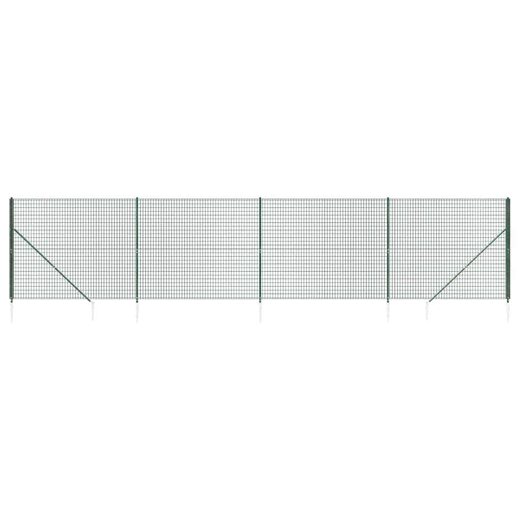vidaXL Ogrodzenie z siatki, z kotwami, zielone, 2,2x10 m