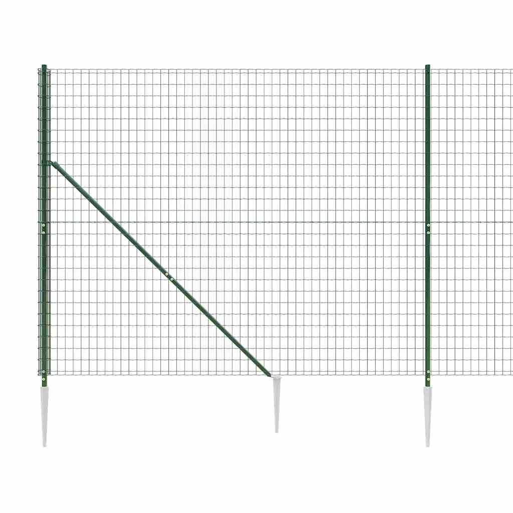 vidaXL Ogrodzenie z siatki, z kotwami, zielone, 2,2x10 m