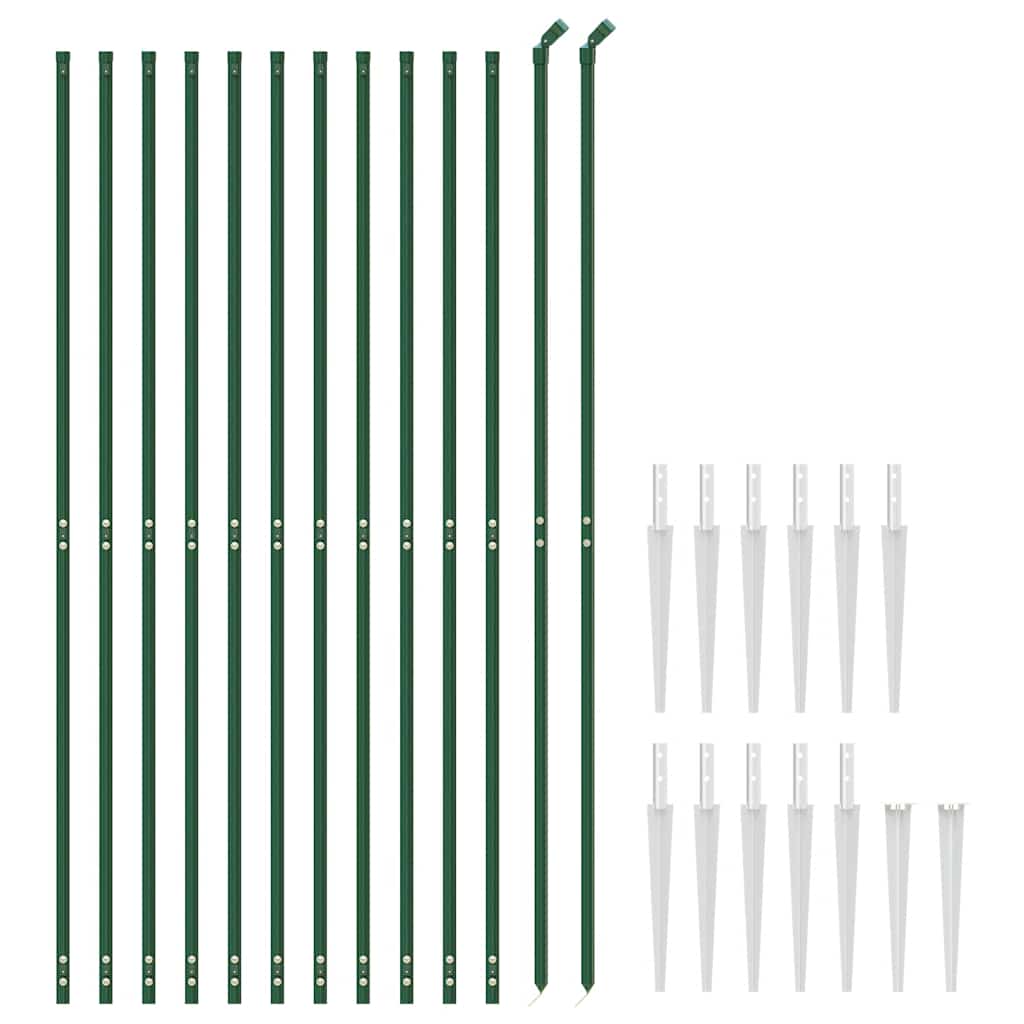 vidaXL Ogrodzenie z siatki drucianej, z kotwami, zielone, 2x25 m