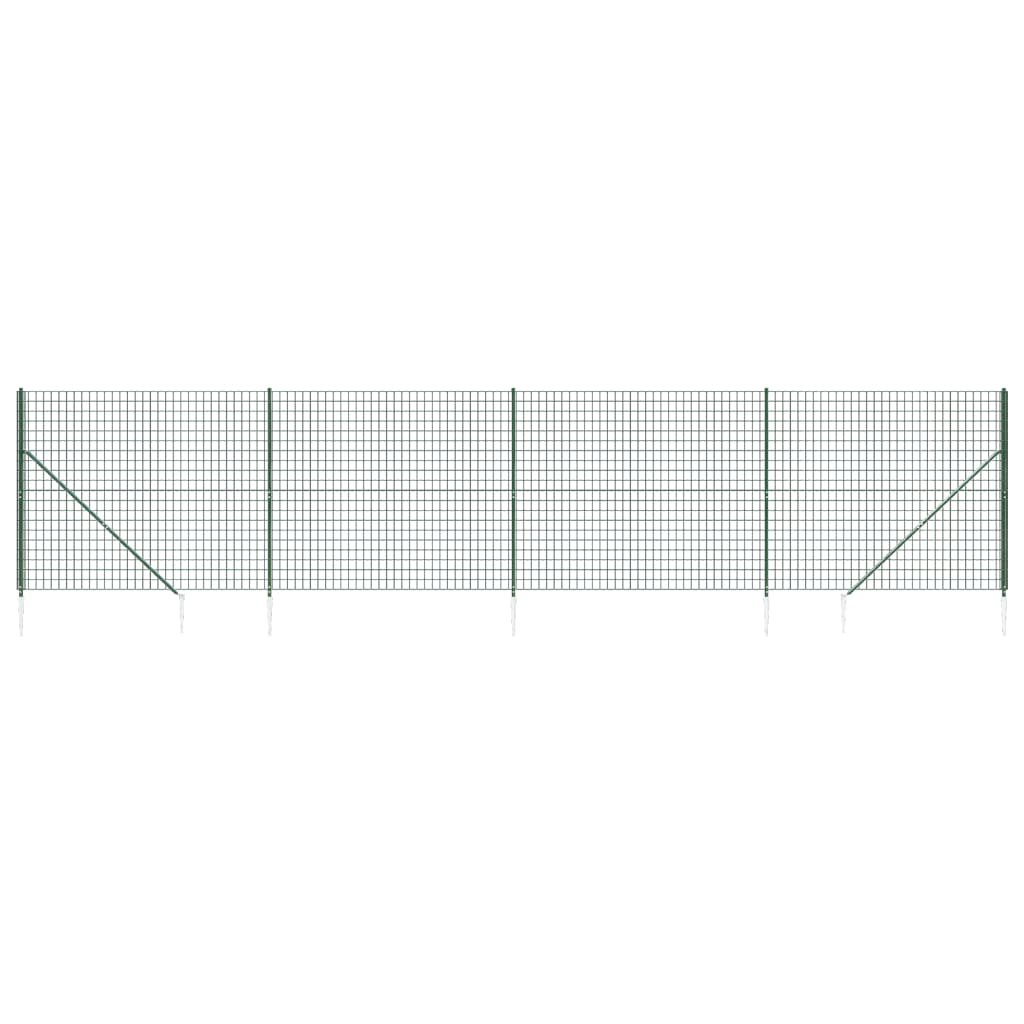 vidaXL Ogrodzenie z siatki, z kotwami, zielone, 2,2x10 m