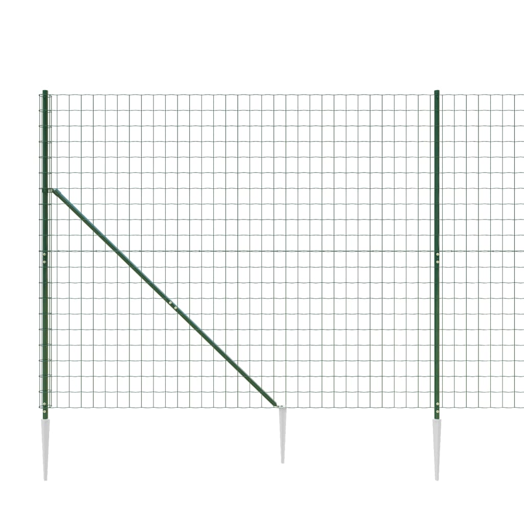 vidaXL Ogrodzenie z siatki, z kotwami, zielone, 2,2x10 m