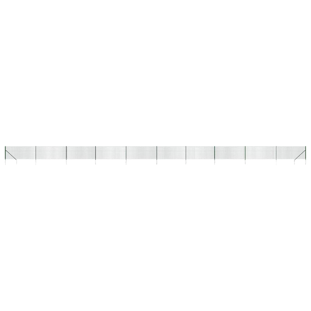vidaXL Ogrodzenie z siatki, z kotwami, zielone, 0,8x25 m