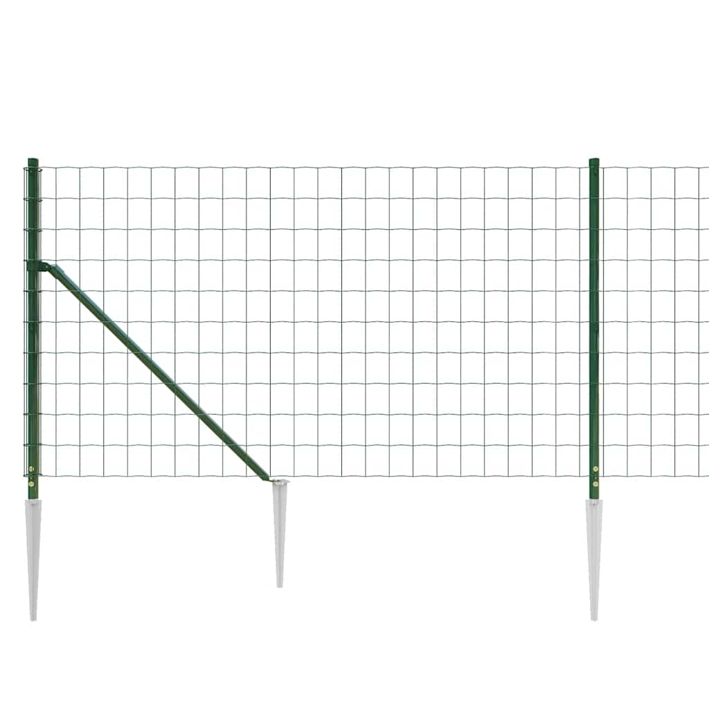 vidaXL Ogrodzenie z siatki, z kotwami, zielone, 0,8x25 m