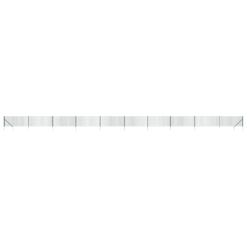 vidaXL Ogrodzenie z siatki, z kotwami, zielone, 1,1x25 m