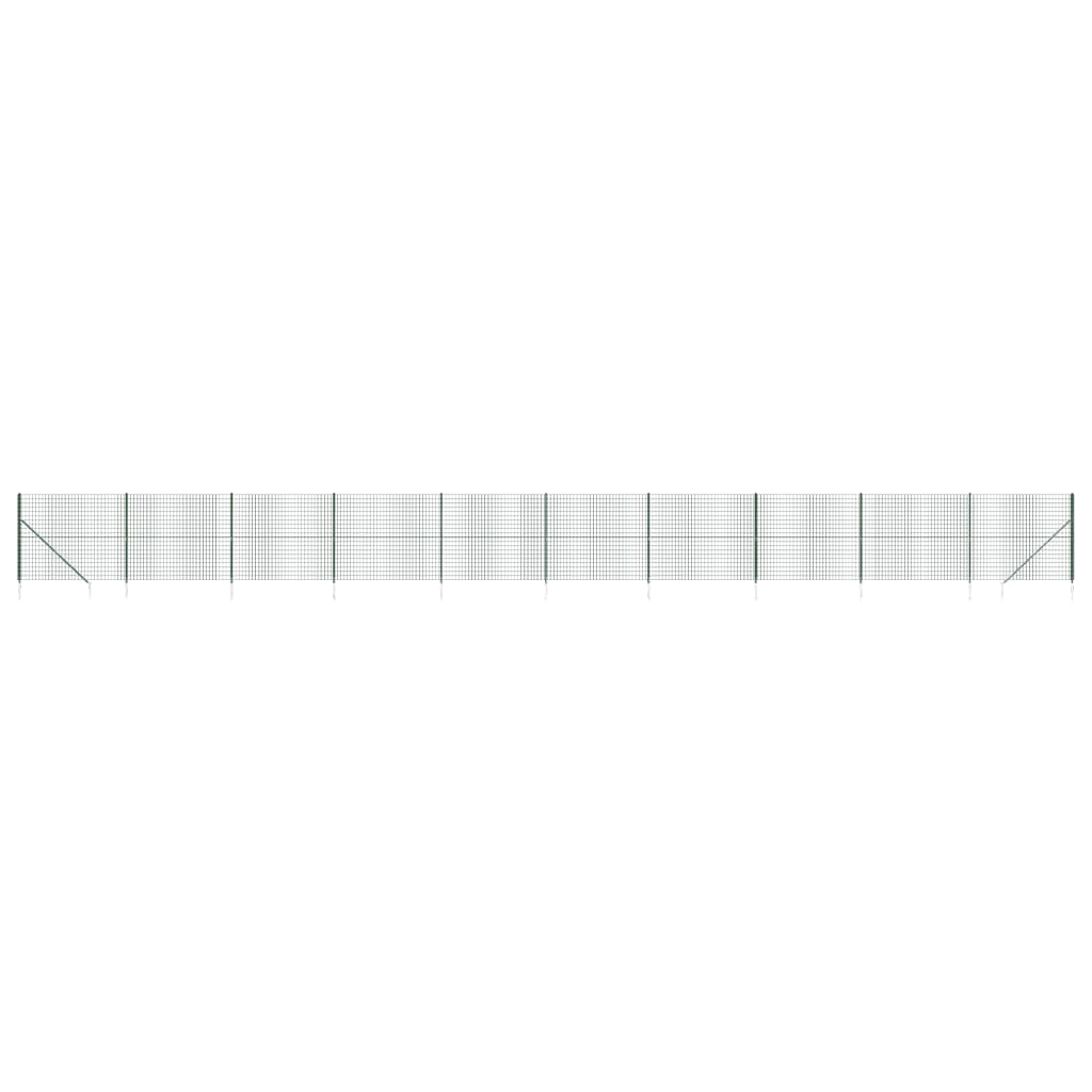 vidaXL Ogrodzenie z siatki, z kotwami, zielone, 1,6x25 m