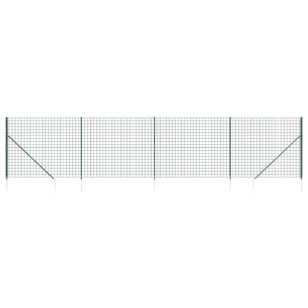 vidaXL Ogrodzenie z siatki, z kotwami, zielone, 1,8x10 m