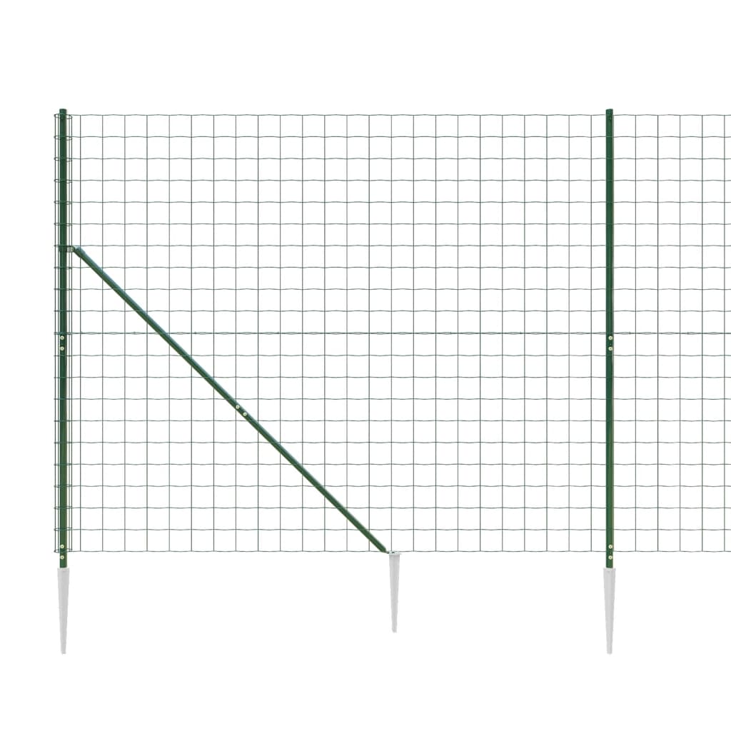 vidaXL Ogrodzenie z siatki, z kotwami, zielone, 2,2x10 m