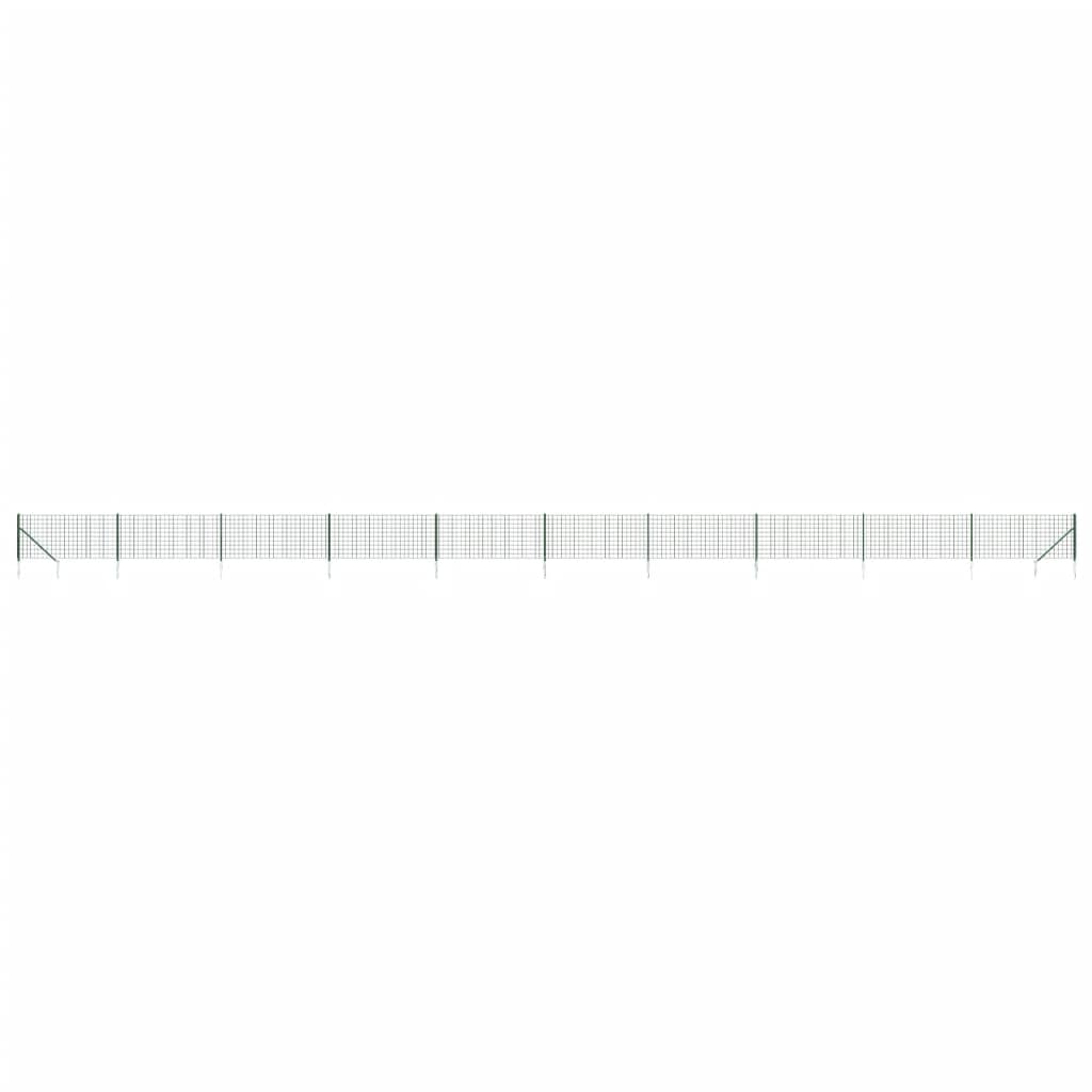vidaXL Ogrodzenie z siatki, z kotwami, zielone, 1x25 m