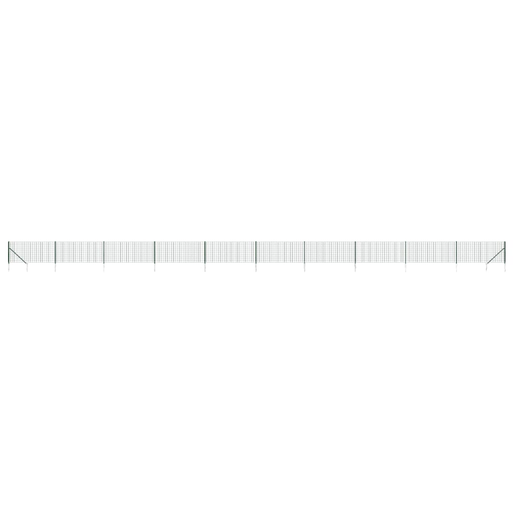 vidaXL Ogrodzenie z siatki, z kotwami, zielone, 1,1x25 m