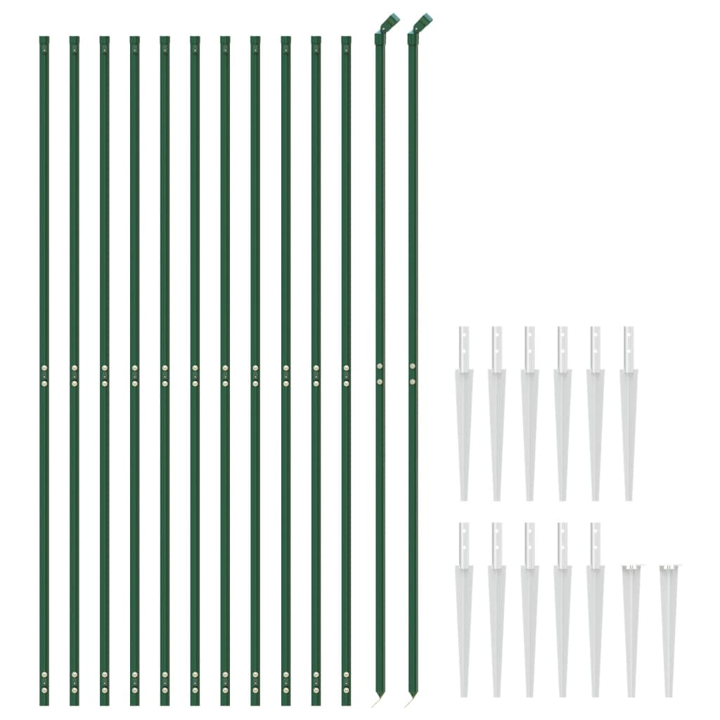 vidaXL Ogrodzenie z siatki, z kotwami, zielone, 2,2x25 m