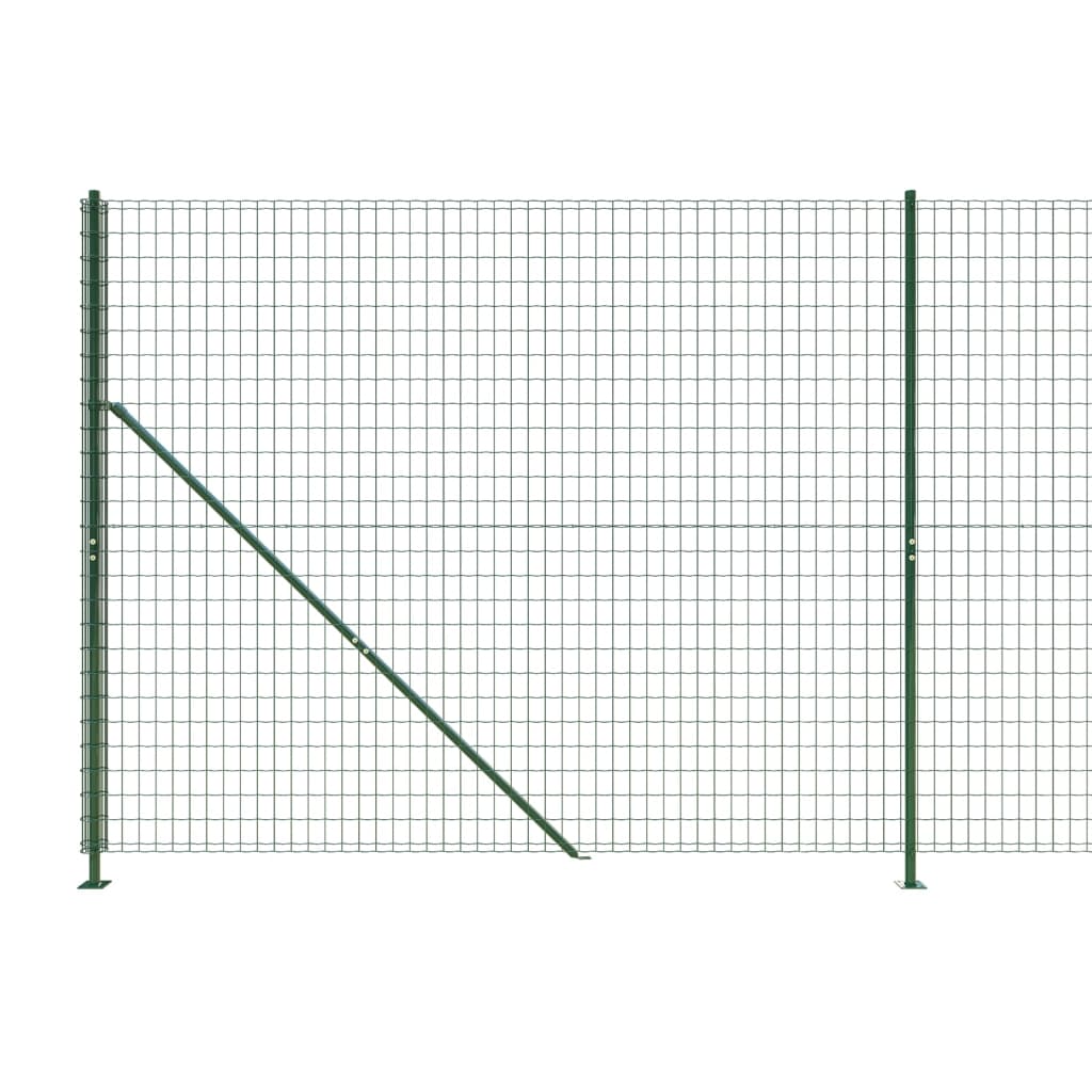 vidaXL Ogrodzenie z siatki, ze stopami słupków, zielone, 2,2x25 m