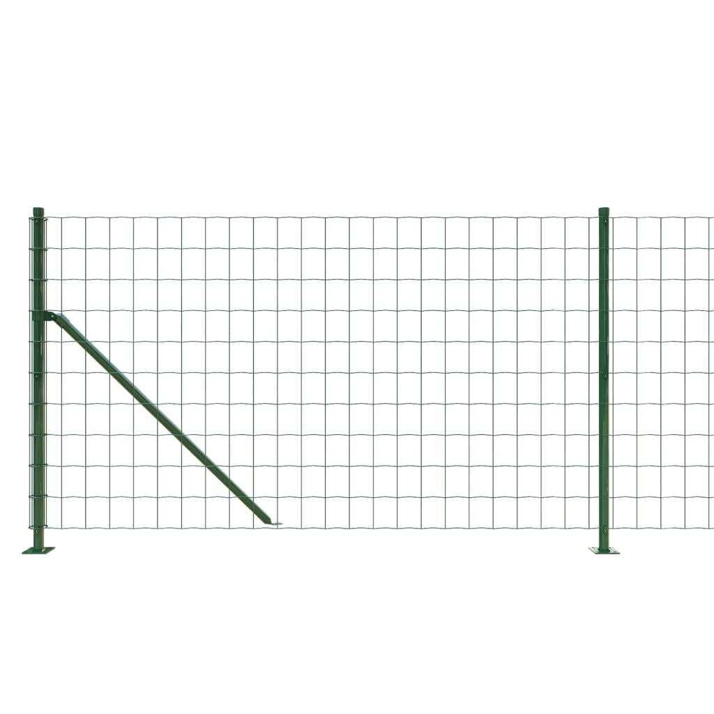 vidaXL Ogrodzenie z siatki, ze stopami słupków, zielone, 0,8x25 m