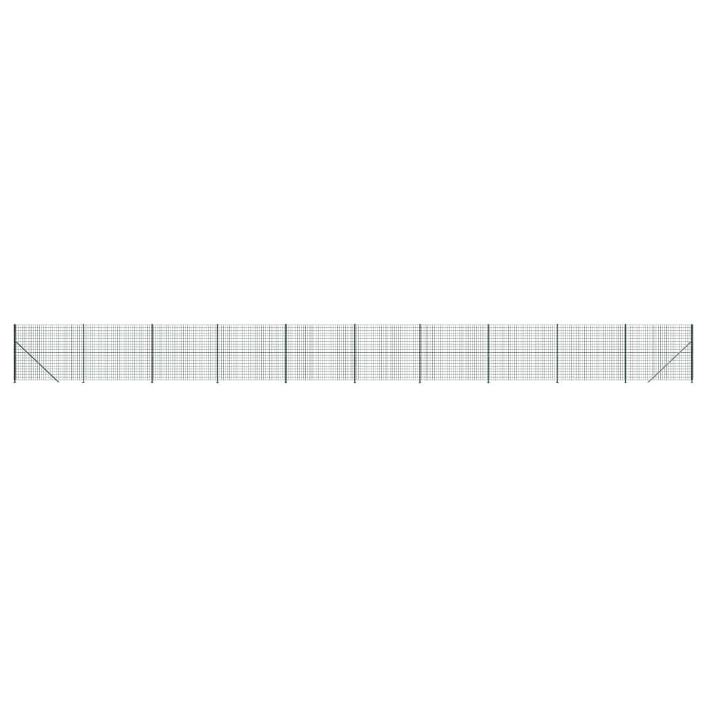 vidaXL Ogrodzenie z siatki, ze stopami słupków, zielone, 2,2x25 m