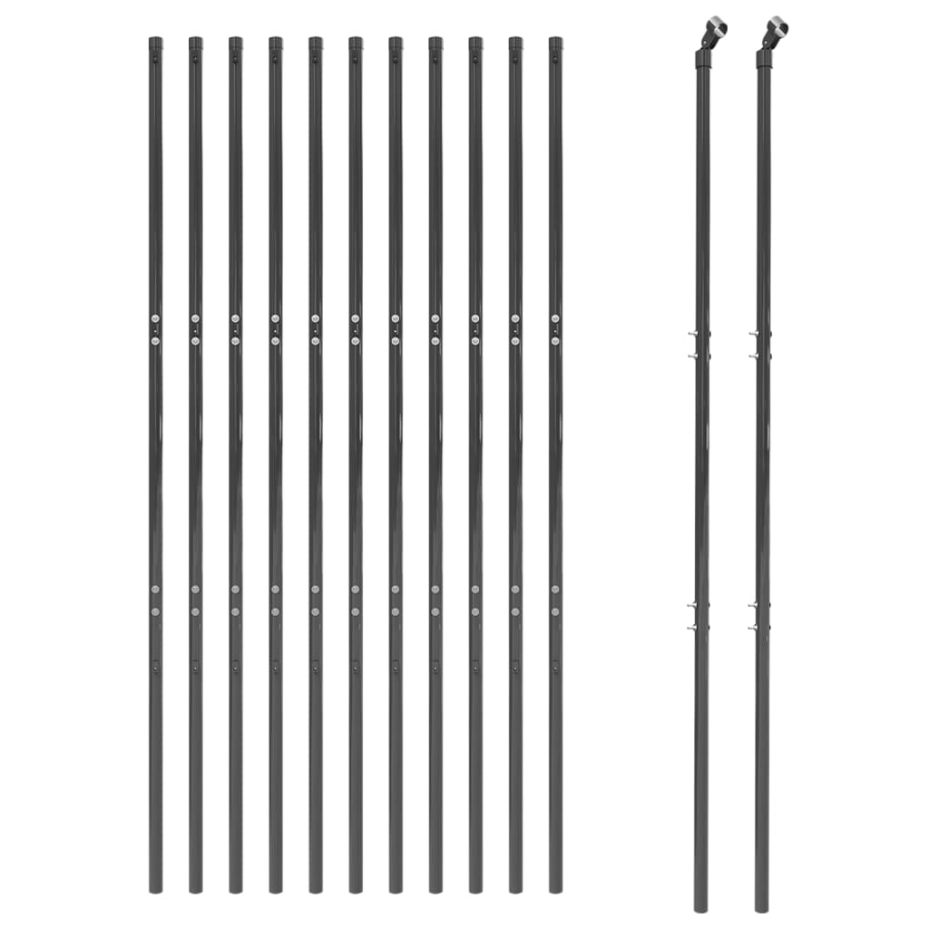 vidaXL Ogrodzenie z siatki drucianej, antracytowe, 1,6x25 m