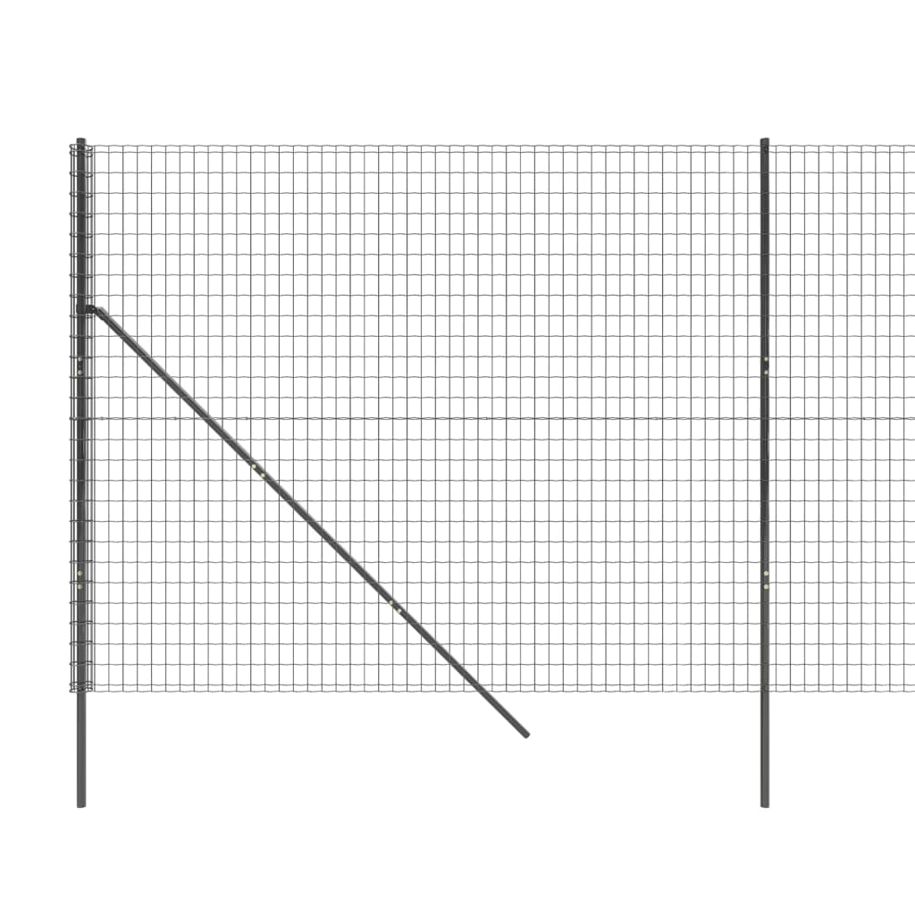 vidaXL Ogrodzenie z siatki drucianej, antracytowe, 2x25 m