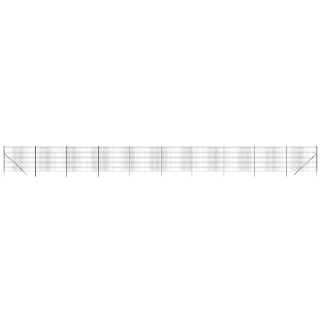 vidaXL Ogrodzenie z siatki drucianej, antracytowe, 1,6x25 m