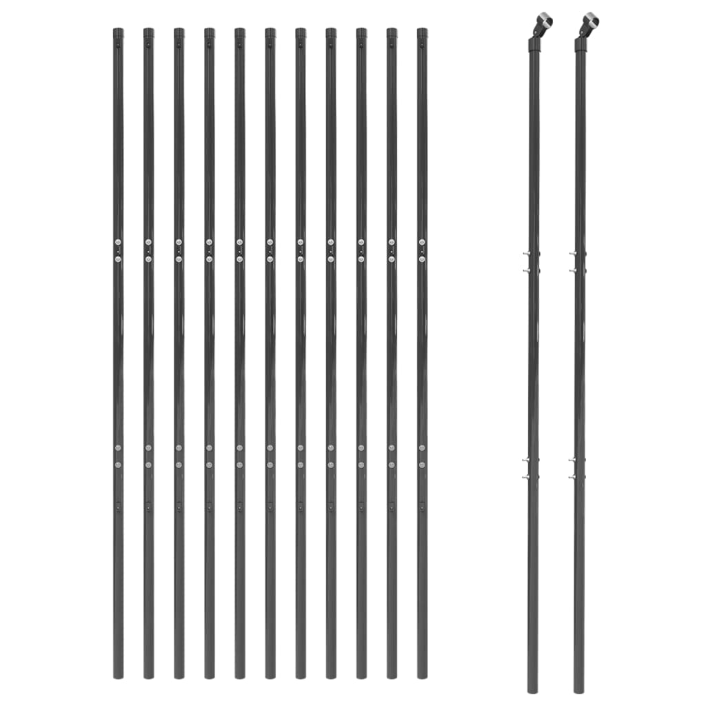 vidaXL Ogrodzenie z siatki drucianej, antracytowe, 1,6x25 m