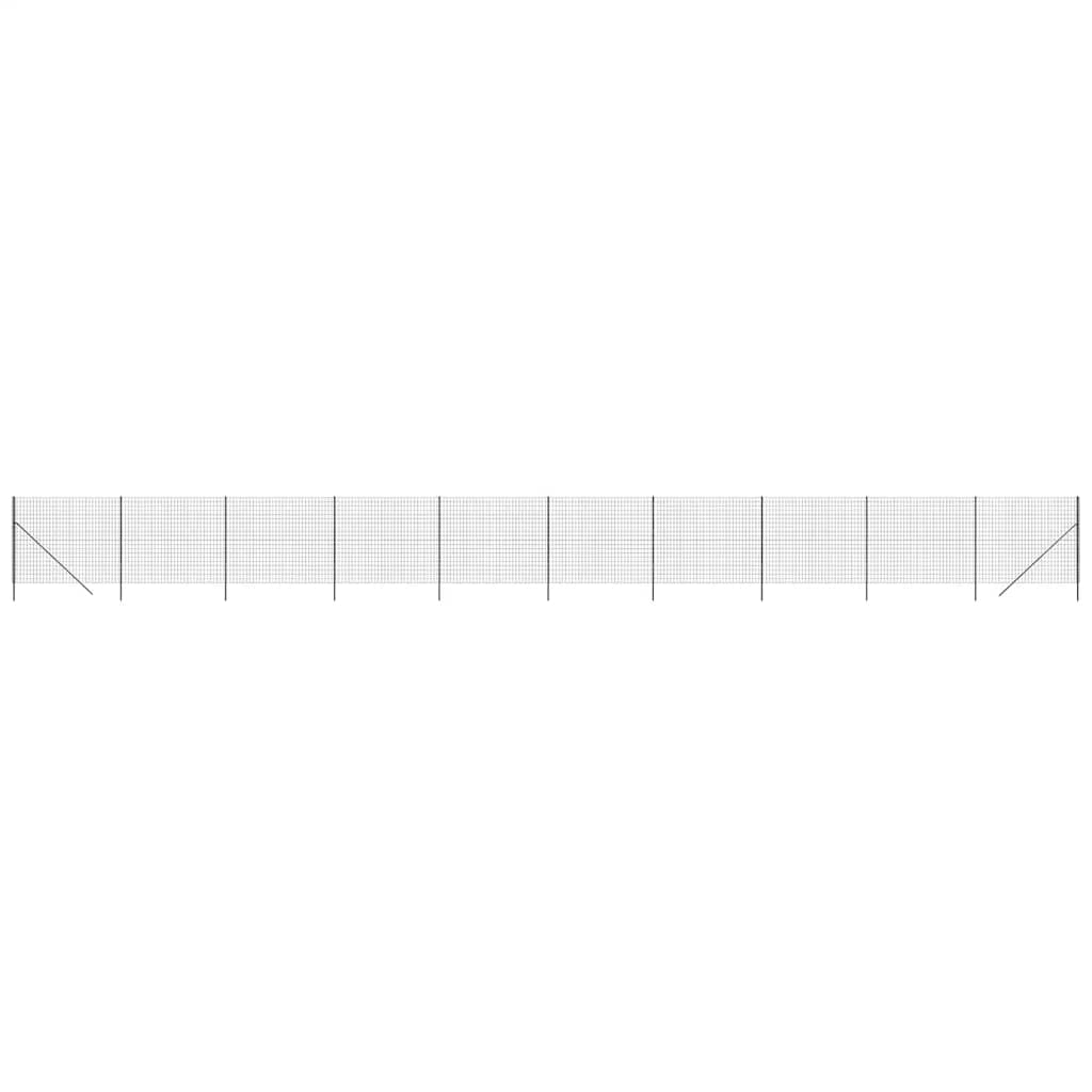 vidaXL Ogrodzenie z siatki drucianej, antracytowe, 2x25 m